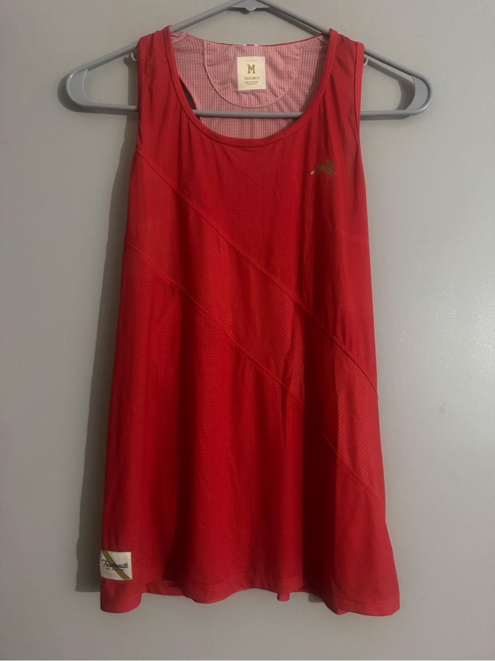 Tracksmith Van Cortlandt Rare Singlet Tank Top in Red on Red Medium